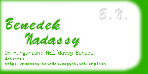 benedek nadassy business card
